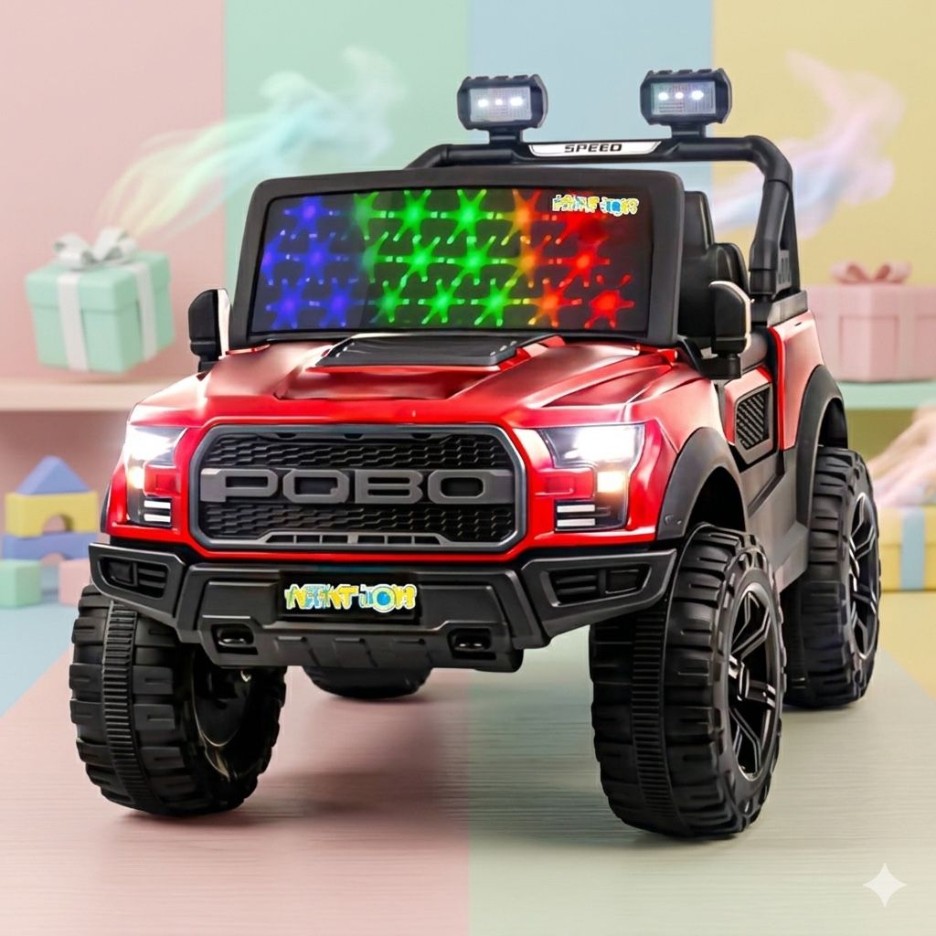 Pobo Jeep 4 x 4 Large | Red | Kids Jeep