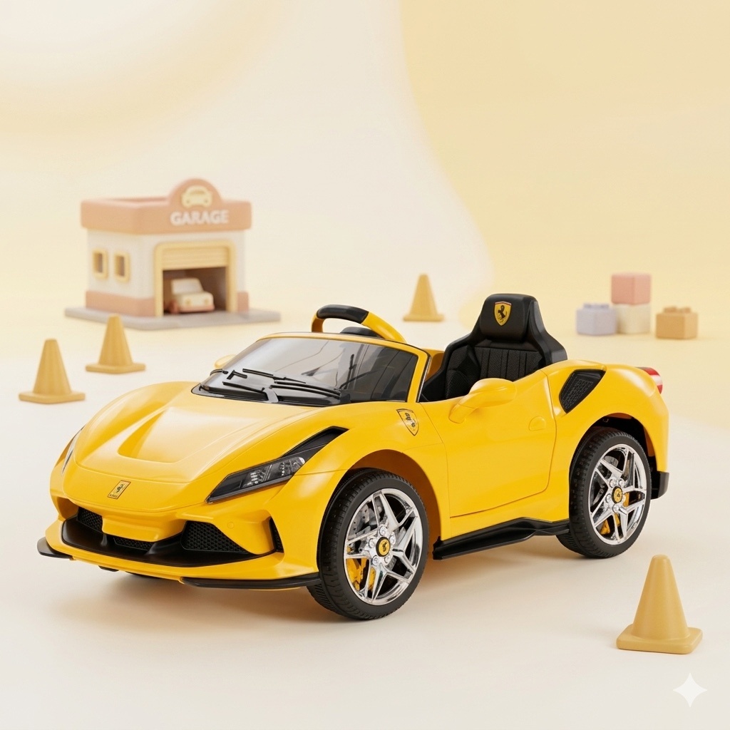 Ferrari Sports Car | Yellow | Kids Car