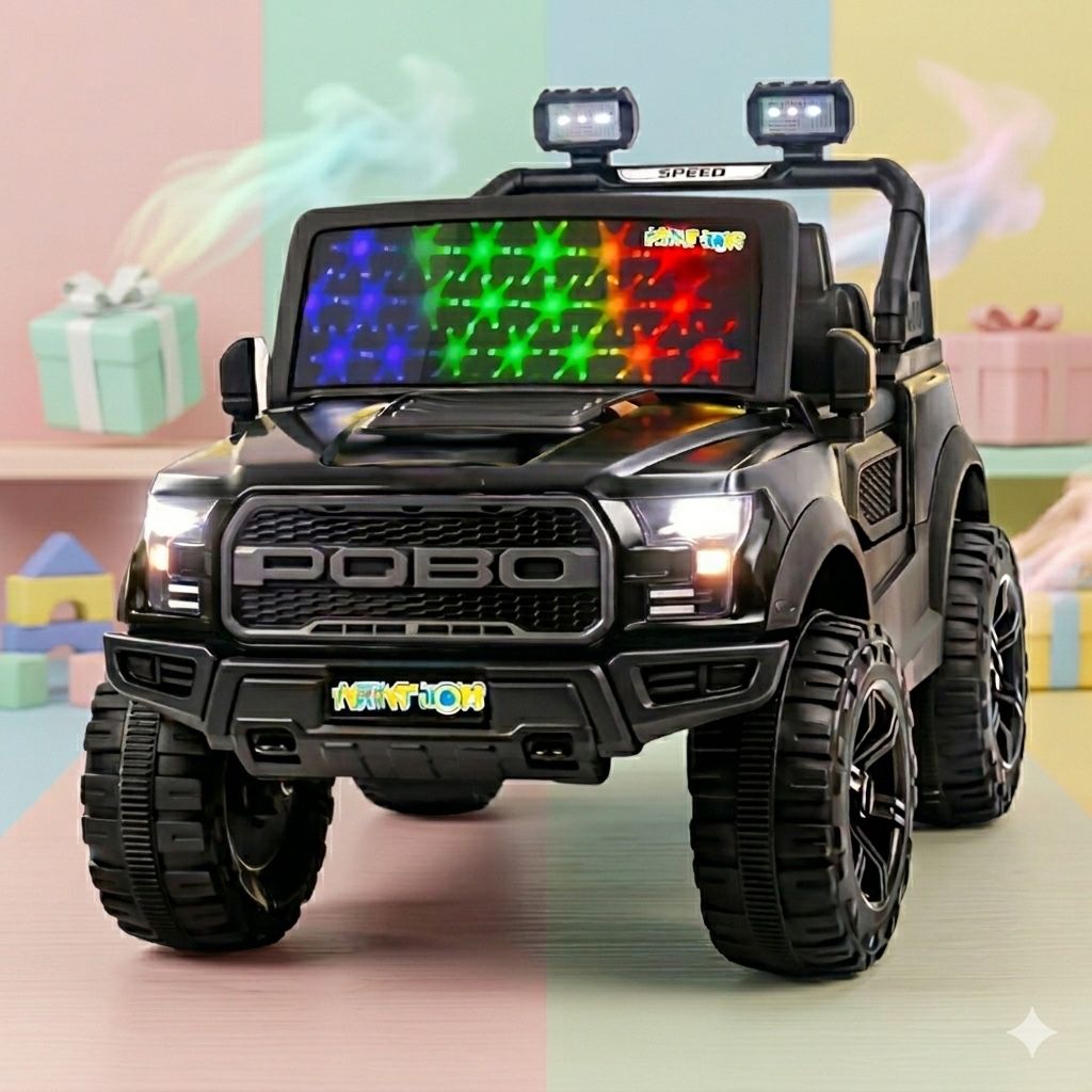 Pobo Jeep 4 x 4 Large | Black | Kids Jeep